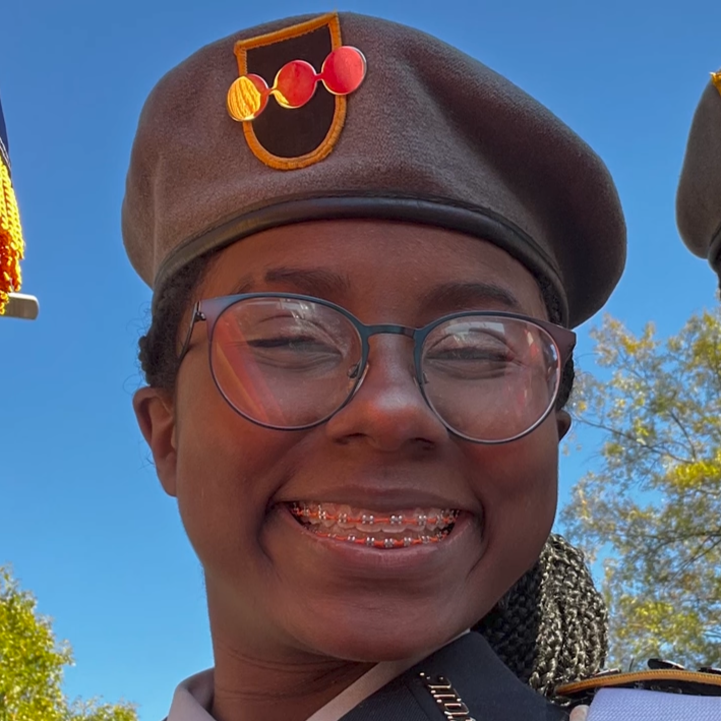  Naja Hodges smiles in her JROTC uniform